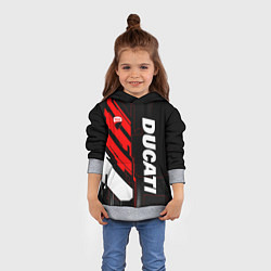 Толстовка-худи детская Ducati - красный технологический, цвет: 3D-меланж — фото 2