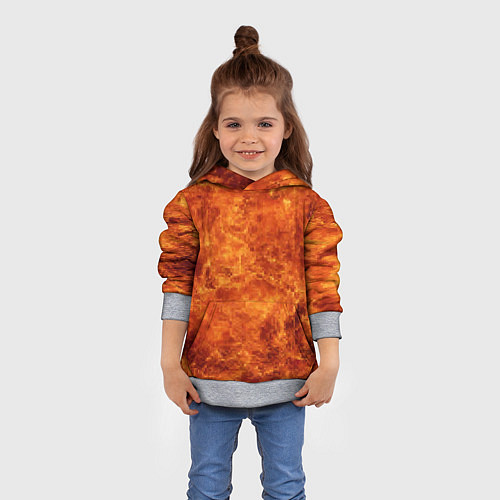 Детская толстовка Пламя 8бит текстура / 3D-Меланж – фото 4