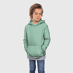 Толстовка-худи детская Светлый серо-зелёный однотонный паттерн, цвет: 3D-меланж — фото 2