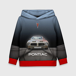 Толстовка-худи детская Американский масл-кар Pontiac, цвет: 3D-красный
