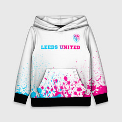 Детская толстовка Leeds United neon gradient style посередине