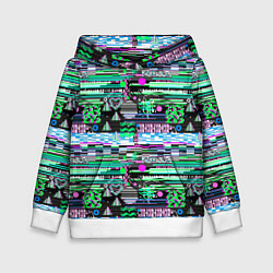 Толстовка-худи детская Abstract color pattern, цвет: 3D-белый