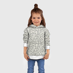 Толстовка-худи детская Светло бежевый леопард, цвет: 3D-белый — фото 2