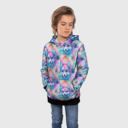 Толстовка-худи детская Фурри мордочки волчонка, цвет: 3D-черный — фото 2