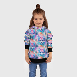 Толстовка-худи детская Фурри мордочки волчонка, цвет: 3D-черный — фото 2