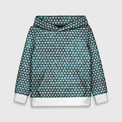 Детская толстовка Бирюзовый в белую сетку паттерн