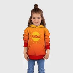 Толстовка-худи детская Orange sunshine reggae, цвет: 3D-красный — фото 2