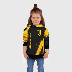 Толстовка-худи детская Juventus - gold gradient вертикально, цвет: 3D-черный — фото 2