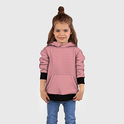 Толстовка-худи детская Светлый красно-розовый паттерн узоры, цвет: 3D-черный — фото 2
