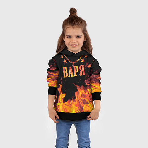 Детская толстовка Варя - имя в огне / 3D-Черный – фото 4