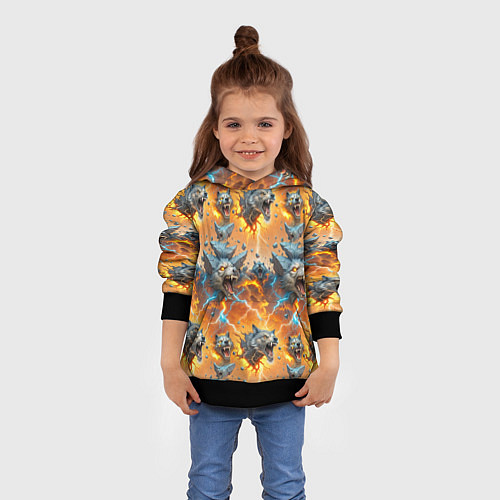 Детская толстовка Волки и камни / 3D-Черный – фото 4