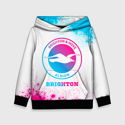 Толстовка-худи детская Brighton neon gradient style, цвет: 3D-черный