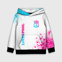 Толстовка-худи детская Liverpool neon gradient style вертикально, цвет: 3D-черный