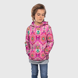 Толстовка-худи детская Лисица и паттерн, цвет: 3D-меланж — фото 2