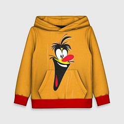 Толстовка-худи детская Смеющееся мультяшное лицо, цвет: 3D-красный