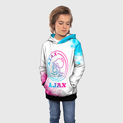 Толстовка-худи детская Ajax neon gradient style, цвет: 3D-черный — фото 2