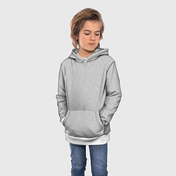 Толстовка-худи детская Однотонный светло-серый текстурированный, цвет: 3D-белый — фото 2