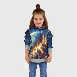 Толстовка-худи детская Взрыв планеты - космос от нейросети, цвет: 3D-меланж — фото 2