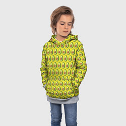 Толстовка-худи детская Паттерн с авокадо в разрезе, цвет: 3D-меланж — фото 2