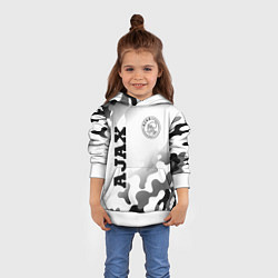 Толстовка-худи детская Ajax sport на светлом фоне вертикально, цвет: 3D-белый — фото 2