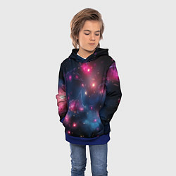 Толстовка-худи детская Абстрактный космос фантастика, цвет: 3D-синий — фото 2