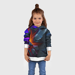 Толстовка-худи детская Объемные камни в разломе, цвет: 3D-белый — фото 2