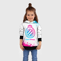 Толстовка-худи детская Club Brugge neon gradient style, цвет: 3D-черный — фото 2