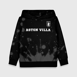 Толстовка-худи детская Aston Villa sport на темном фоне посередине, цвет: 3D-черный