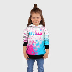 Толстовка-худи детская Sevilla neon gradient style посередине, цвет: 3D-черный — фото 2