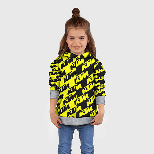 Детская толстовка KTU жёлто чёрный стиль / 3D-Меланж – фото 4