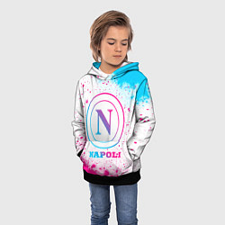 Толстовка-худи детская Napoli neon gradient style, цвет: 3D-черный — фото 2