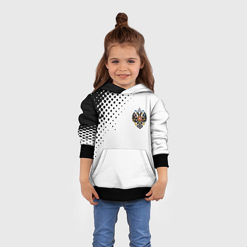 Детская толстовка Герб РФ спорт абстракция / 3D-Черный – фото 4