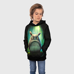 Толстовка-худи детская Тоторо в лесу от нейросети, цвет: 3D-черный — фото 2