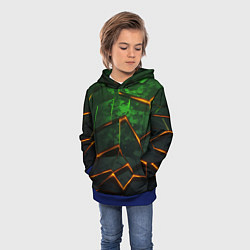 Толстовка-худи детская Неоновая яркая геометрическая абстракция со светом, цвет: 3D-синий — фото 2
