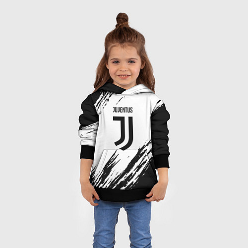 Детская толстовка Juventus краски / 3D-Черный – фото 4