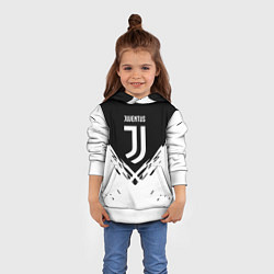 Толстовка-худи детская Juventus sport geometry fc club, цвет: 3D-белый — фото 2