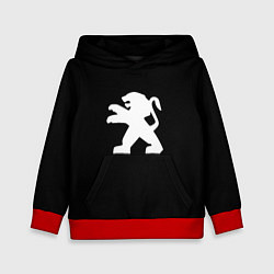 Толстовка-худи детская Peugeot logo, цвет: 3D-красный