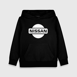 Толстовка-худи детская Nissan logo white, цвет: 3D-черный