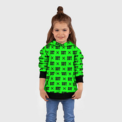 Толстовка-худи детская BBT logo green steel, цвет: 3D-черный — фото 2