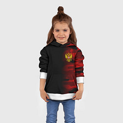 Толстовка-худи детская Герб РФ камуфляжная тексткура, цвет: 3D-белый — фото 2