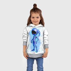 Толстовка-худи детская Инопланетянин среди звезд - An alien among the sta, цвет: 3D-меланж — фото 2