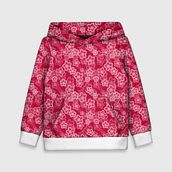 Детская толстовка Красно-белый цветочный узор ретро