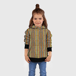 Толстовка-худи детская Полосы в африканском стиле, цвет: 3D-черный — фото 2