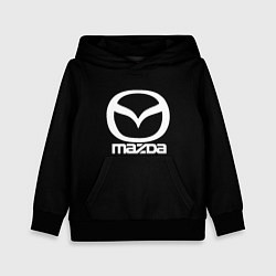 Толстовка-худи детская Mazda logo white, цвет: 3D-черный