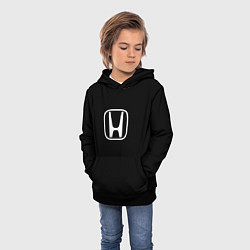 Толстовка-худи детская Honda white logo, цвет: 3D-черный — фото 2