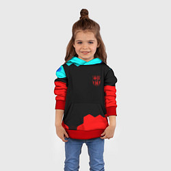 Толстовка-худи детская Barcelona спортивный кибер стиль, цвет: 3D-красный — фото 2
