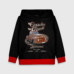 Толстовка-худи детская Хот-род в стиле rat Gasoline Bandit, цвет: 3D-красный