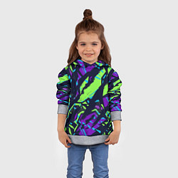 Толстовка-худи детская Абстрактный фон со спортивным рисунком, цвет: 3D-меланж — фото 2
