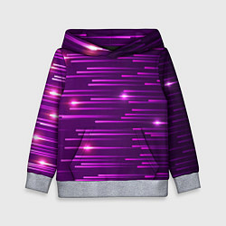 Толстовка-худи детская Светящиеся неоновые лучи, цвет: 3D-меланж