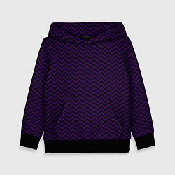 Толстовка-худи детская Чёрно-фиолетовый ломаные полосы, цвет: 3D-черный